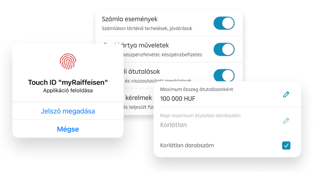 képernyő, ujjlenyomat azonosítással, értesítési beállításokkal