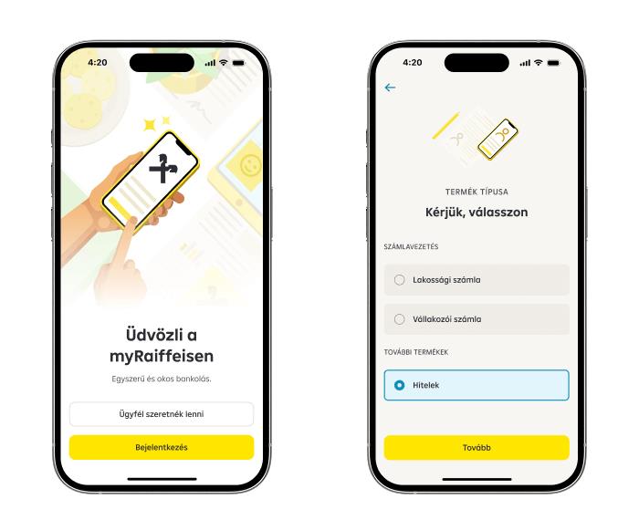 myRaiffeisen személyi kölcsön folyamat eleje 