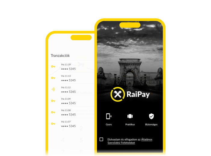 Android telefon RaiPay mobilalkalmazással